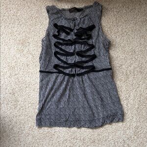 The Limited Black and White Striped Tank Top